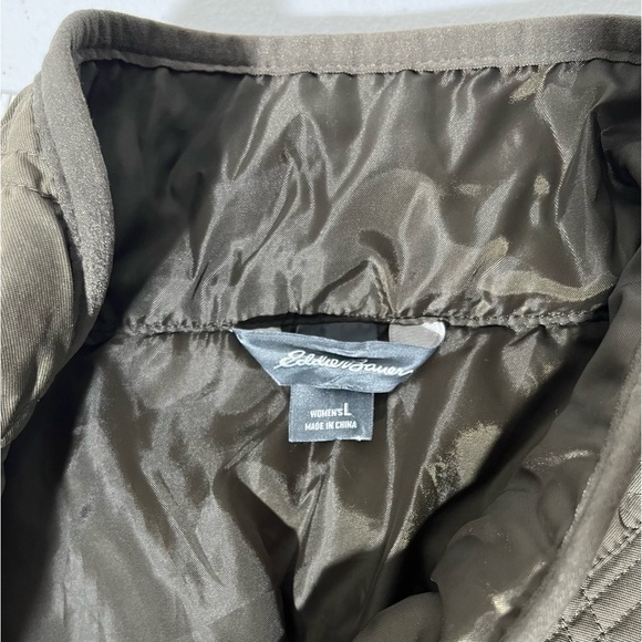 Eddie Bauer Quilted Riding Snap Closure Jacket Women’s Large Brown/Olive B1 - Picture 6 of 16